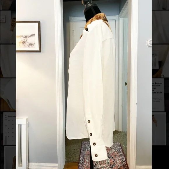 Proenza Schouler Tie Dye Linen Viscose Shirt in Bronze Multi - Size 10 - Picture 9 of 16